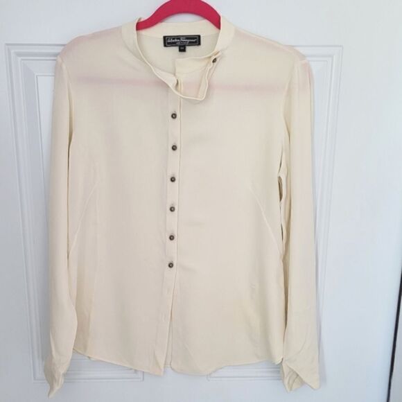 Salvatore Ferragamo button-down blouse size 44/Large - Picture 1 of 16